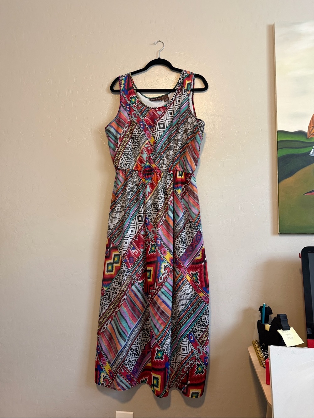 Speed Control Multicolor Geometric-Print Midi Dress